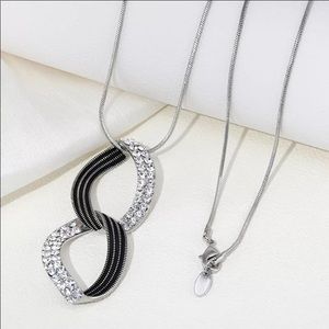 Black and white crystal necklace